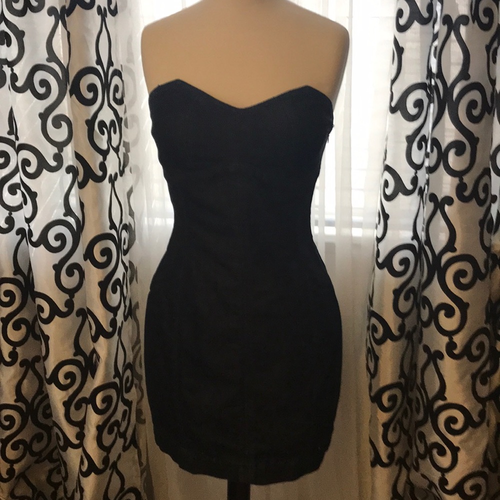 NWOT Sexy Denim Mini Strapless Dress 8